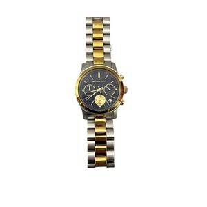 Michael Kors Runway Chronograph Watch  Silver Gold MK-6165 Blue Dial NEEDS BATT